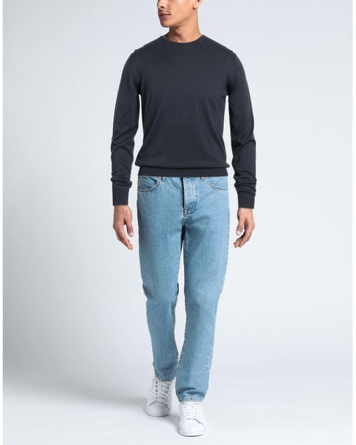 FILIPPO DE LAURENTIIS Blue Slate Sweater Cotton for men
