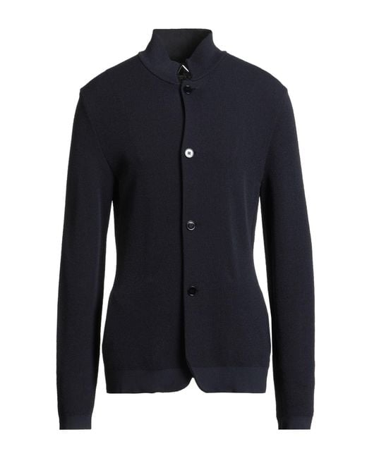 Emporio Armani Blue Midnight Cardigan Viscose, Polyamide for men