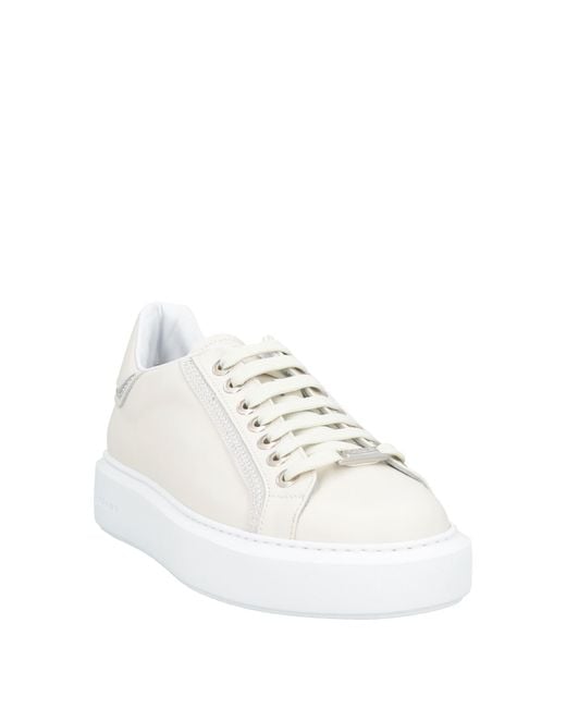 Pollini White Ivory Sneakers Leather