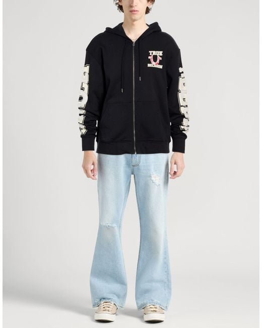 True Religion Black Sweatshirt Cotton, Polyester for men