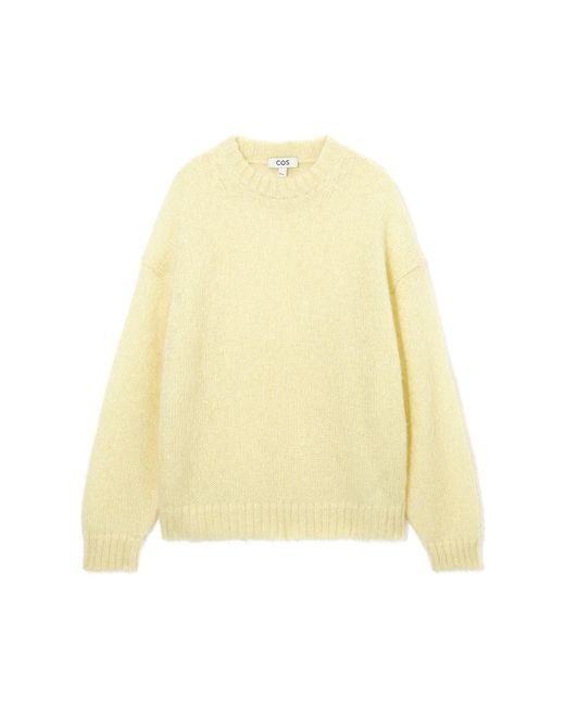 COS Yellow Mohair Crew-neck Sweater