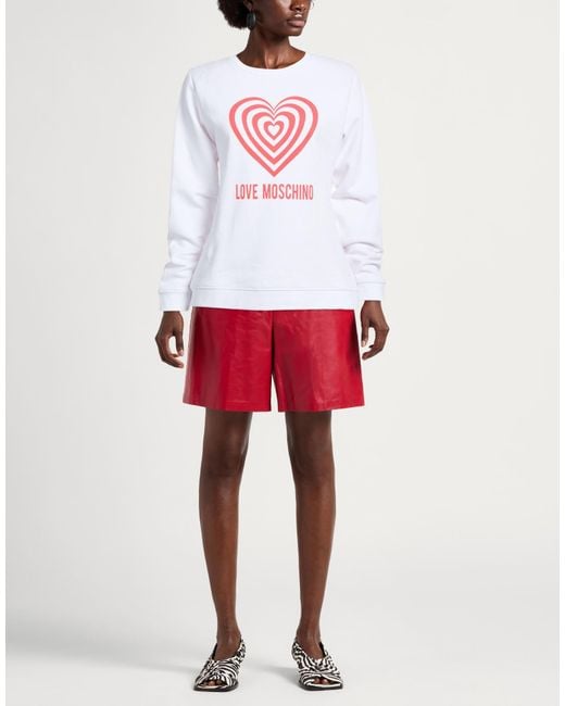 Love Moschino White Sweatshirt Cotton, Polyester