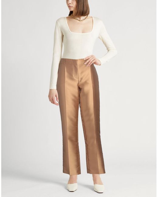 Alberta Ferretti Natural Pants Polyester, Silk