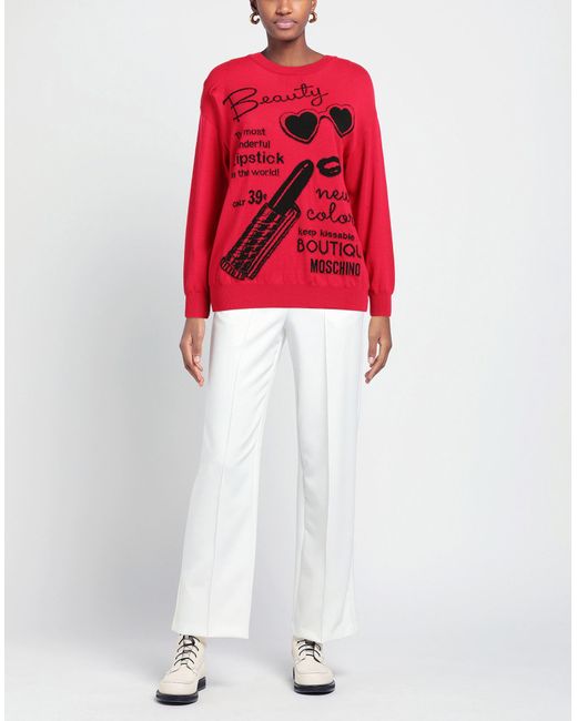 Boutique Moschino Red Sweater Virgin Wool, Acrylic