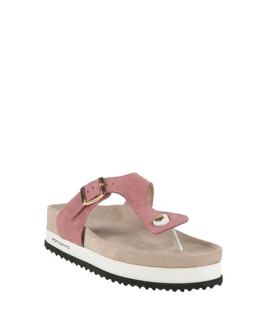 Fornarina Pink Thong Sandal Leather