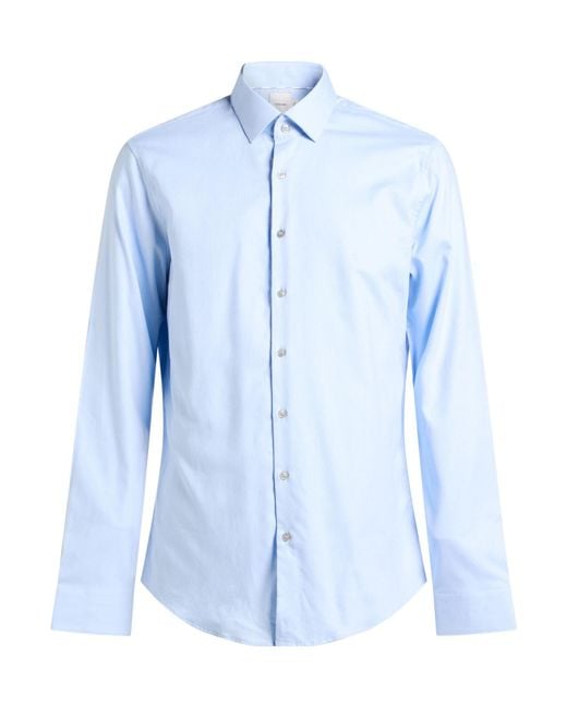Calvin Klein Blue Sky Shirt Cotton, Elastane for men