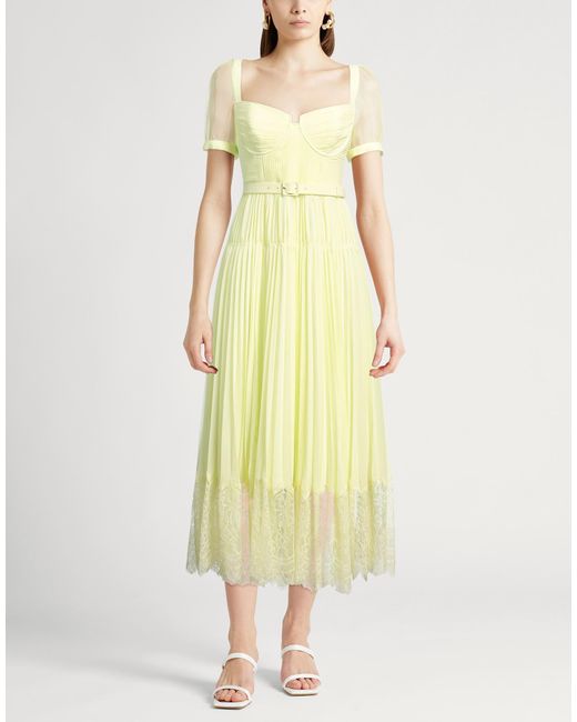 Self-Portrait Yellow Midi Dress