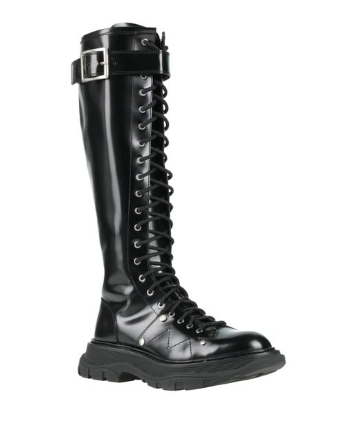 McQueen Black Boot Leather