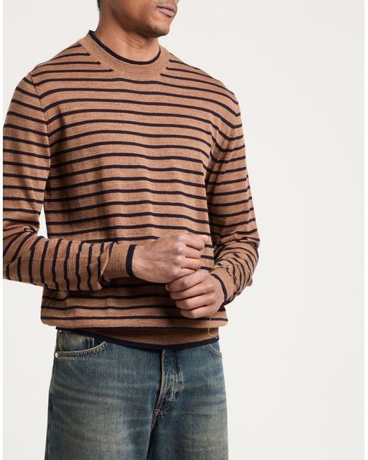 Grifoni Brown Camel Sweater Virgin Wool for men