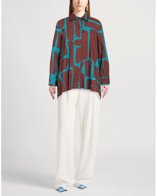 Liviana Conti Blue Shirt Cotton, Polyamide, Elastane