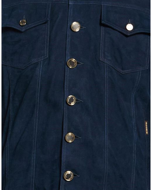 Moorer Blue Jacket Leather for men