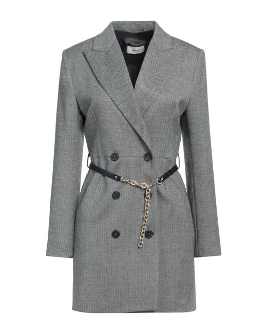 ViCOLO Gray Mini Dress Polyester, Viscose, Elastane