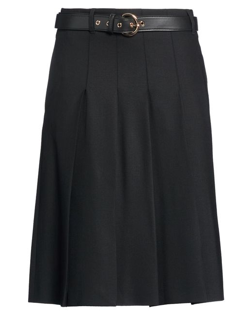 Max Mara Black Midi Skirt Virgin Wool, Elastane
