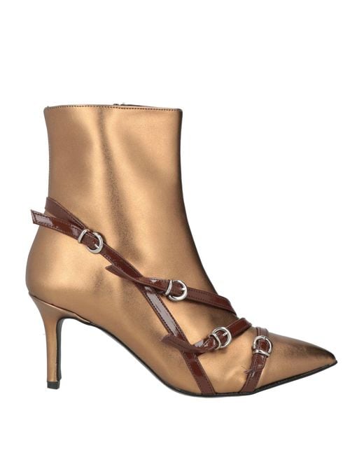 Divine Follie Brown Ankle Boots Textile Fibers
