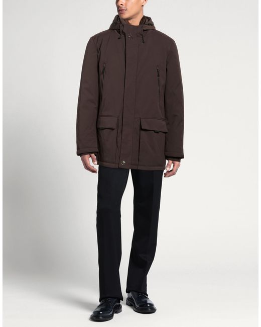 BRERAS Milano Brown Dark Coat Polyester for men