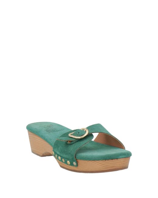 Ancient Greek Sandals Green Mules & Clogs