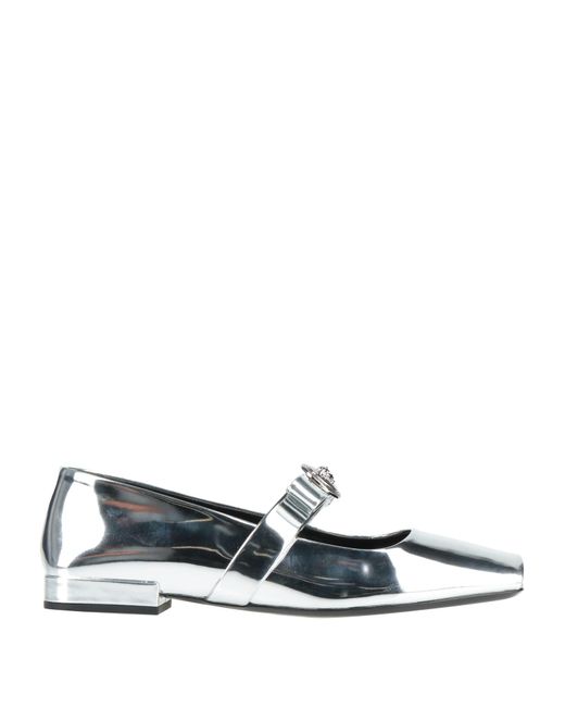 Versace White Ballet Flats Calfskin