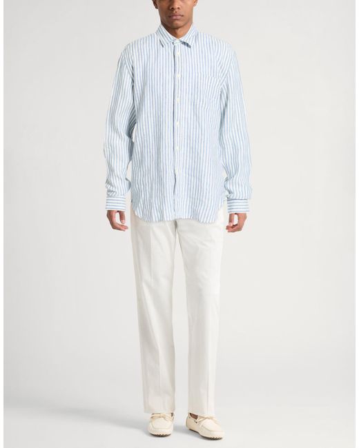 120% Lino Blue Shirt Linen for men
