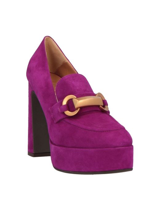 J.A.P. JOSE ANTONIO PEREIRA Purple Loafers Leather