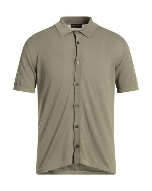 Roberto Collina Green Military Polo Shirt Cotton for men