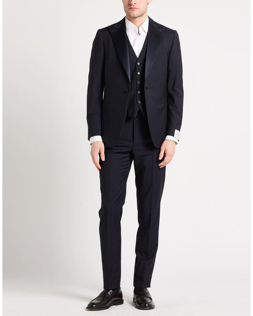 Caruso Blue Suit Wool, Mohair Wool for men
