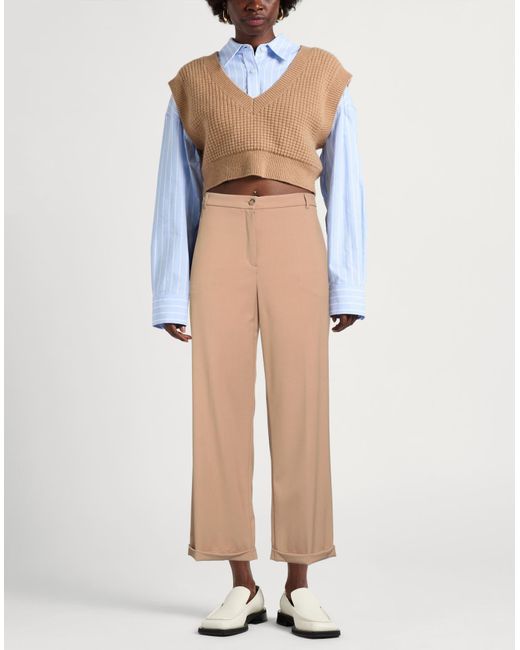 SEVENTY VENEZIA Natural Pants Polyester, Virgin Wool, Elastane