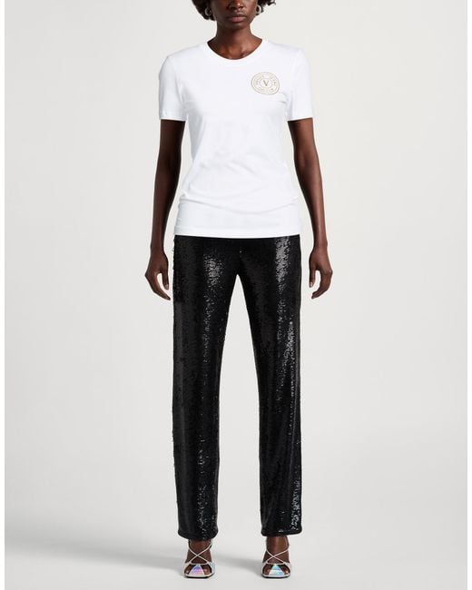 Versace Jeans Couture White T-Shirt Cotton, Elastane