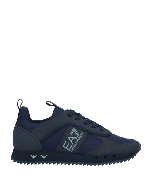 EA7 Blue Sneakers Textile Fibers