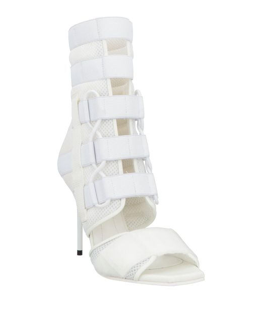Balmain White Ankle Boots