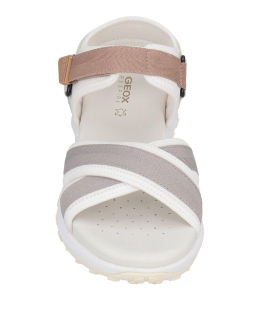 Geox White Light Sandals Textile Fibers