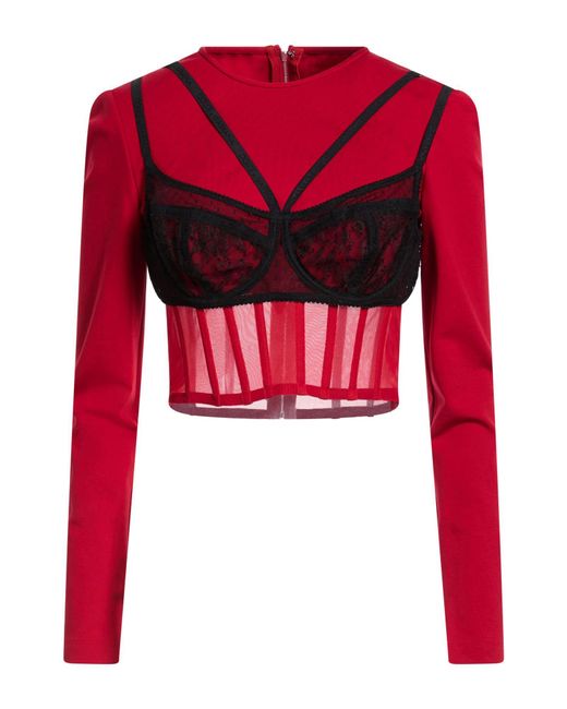 Dolce & Gabbana Red Top Polyamide, Viscose, Elastane