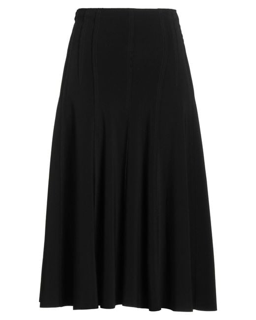 Norma Kamali Black Midi Skirt Polyester, Elastane