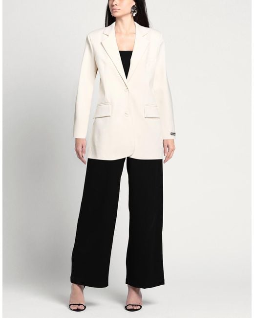 Soallure Natural Blazer Viscose, Nylon, Elastane
