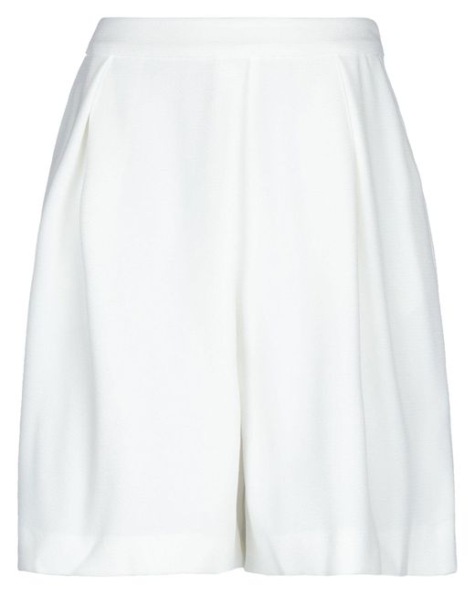 Emporio Armani White Shorts & Bermuda Shorts Polyester, Elastane