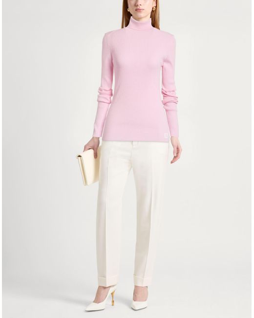 Burberry Pink Turtleneck Wool, Polyester
