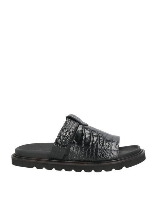 Giovanni Conti Black Sandals Leather for men