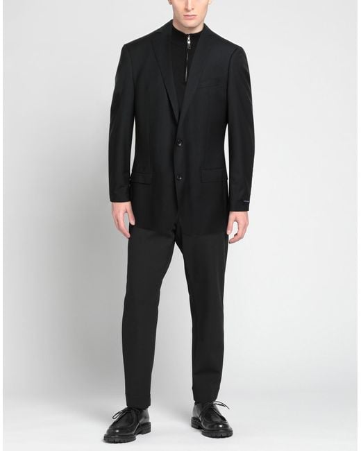 Windsor. Black Blazer Virgin Wool for men