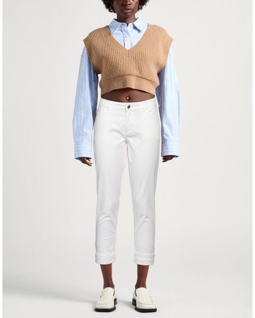Liu Jo White Pants Cotton, Elastane