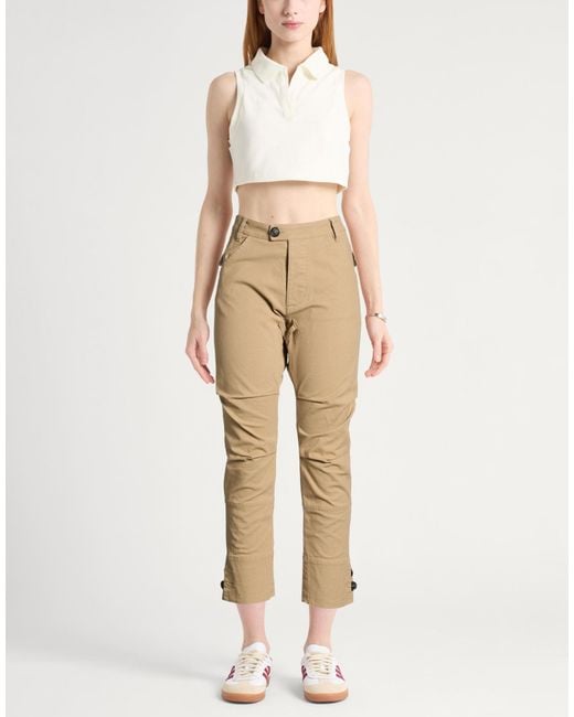 DSquared² Natural Camel Pants Cotton, Elastane