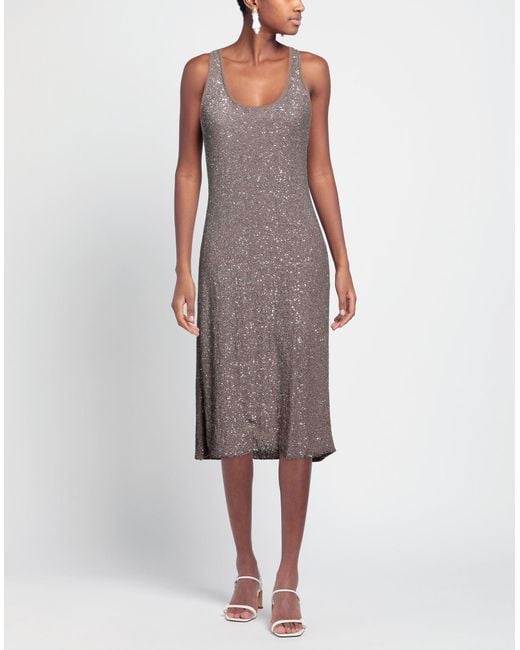 Fabiana Filippi Brown Midi Dress