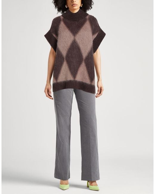 Caractere Brown Turtleneck Polyacrylic, Mohair Wool, Polyamide, Wool