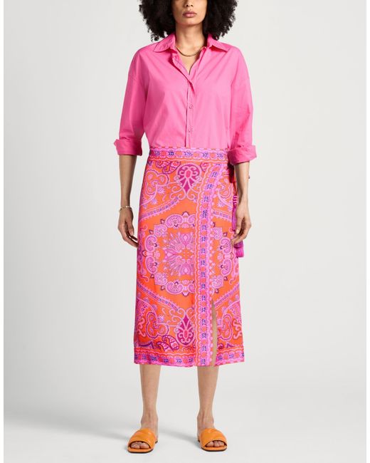 Farm Rio Pink Midi Skirt