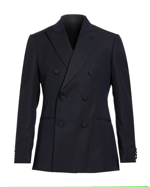 Lardini Blue Blazer Wool, Mohair Wool, Polyamide, Elastane for men