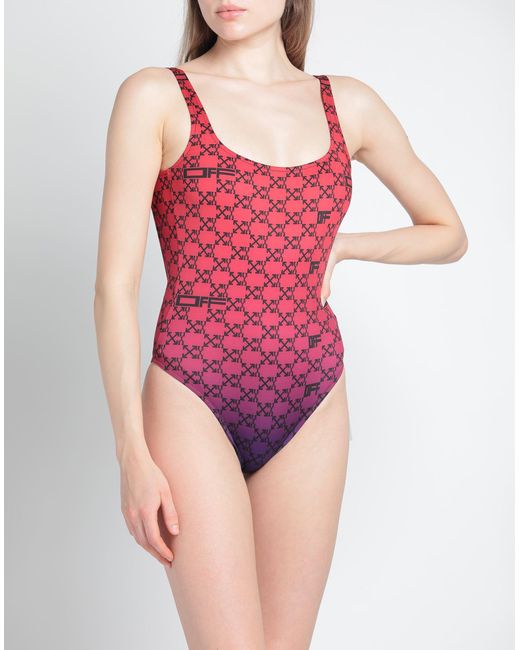 Off-White c/o Virgil Abloh Red One-piece Swimsuit
