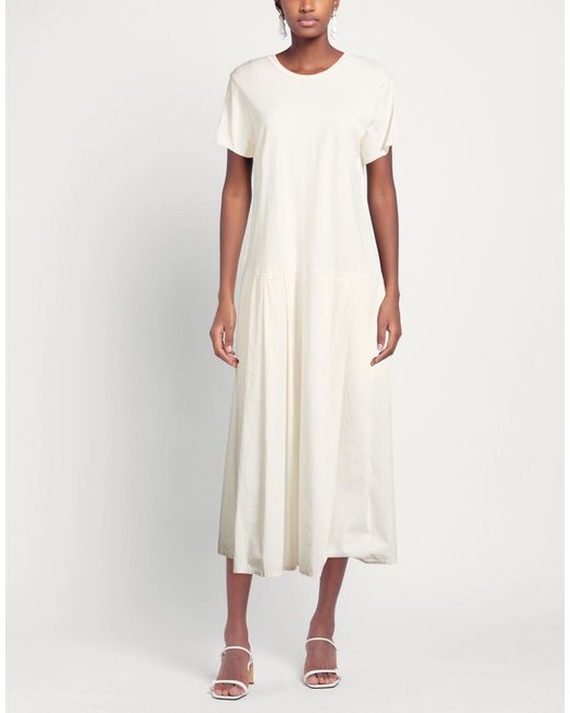 Labo.art White Ivory Midi Dress Cotton
