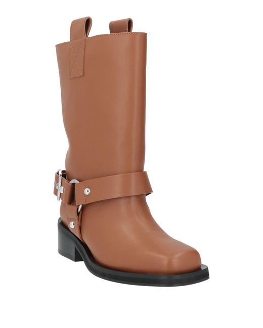 Ganni Brown Ankle Boots Synthetic Material
