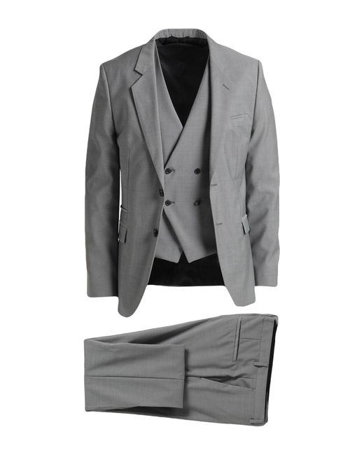 HUGO Gray Suit Virgin Wool for men