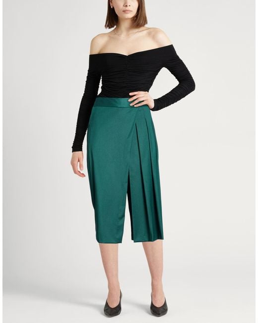 Semicouture Green Pants Virgin Wool, Polyester, Viscose, Elastane