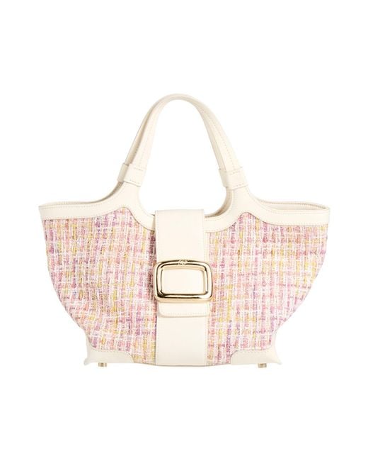 Roger Vivier Pink Handbag Polyester, Metallic Fiber