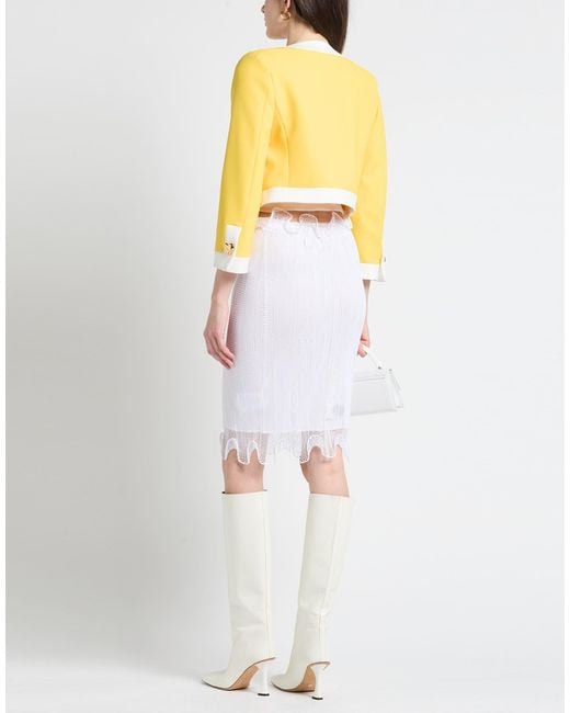 Moschino Yellow Blazer Polyester, Elastane